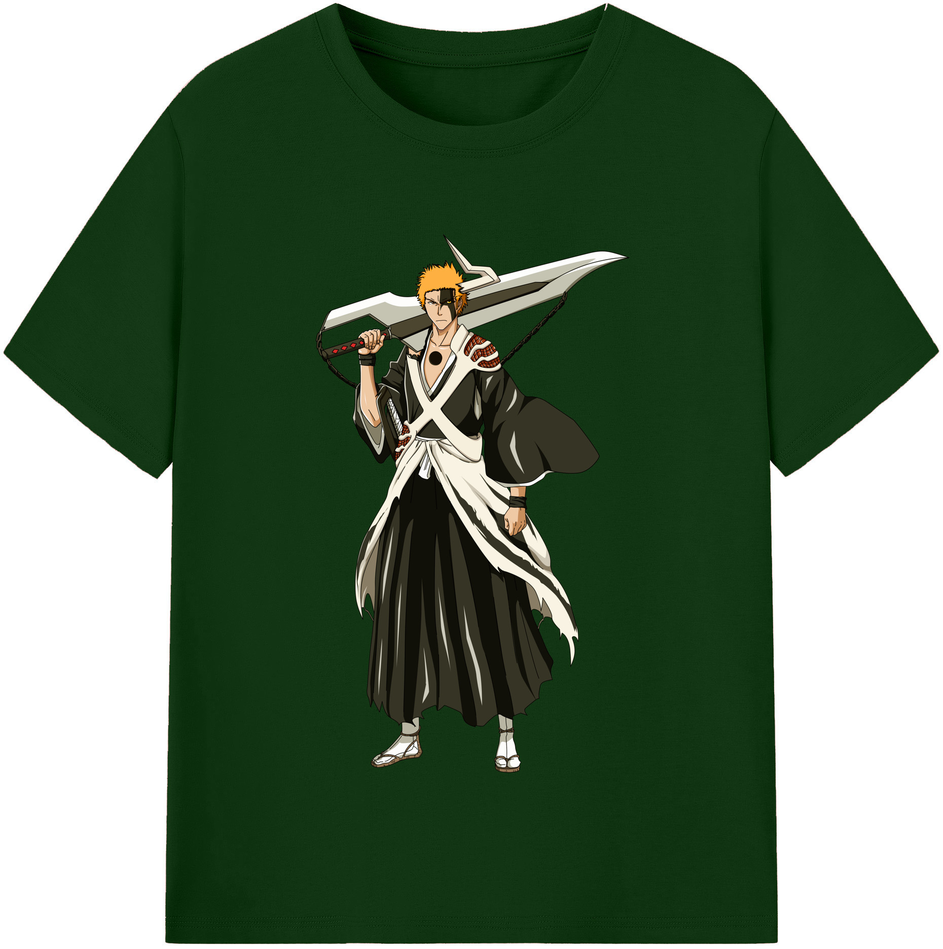 （画像用） ブリーチ 黒崎一護（くろさき いちご）BLEACH Kurosaki Ichigo 綿100％半袖Tシャツ（フロントプリント）
